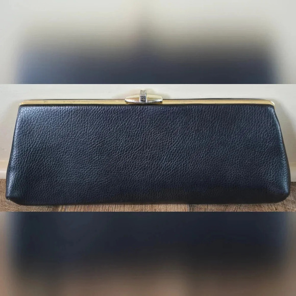 Large Vintage Black Clutch Purse Wristlet - Picture 2 of 9